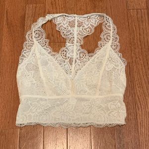Urban Outfitters White Lace Racerback Bralette